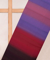 Wine-Dark Wine Shaded Weightless Fabric with Zari and Satin Stripes