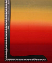 Yellow-Red Shaded Weightless Fabric with Zari and Satin Stripes