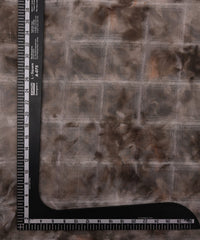Grey Shibori Organza Fabric with Checks