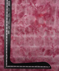 Pink Shibori Organza Fabric with Checks
