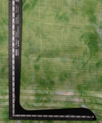 Green Shibori Organza Fabric with Satin Border