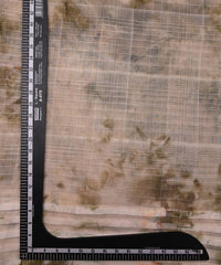 Olive Shibori Organza Fabric with Satin Border