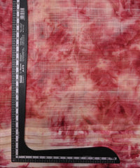 Peach Shibori Organza Fabric with Satin Border