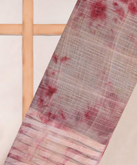 Peach Shibori Organza Fabric with Satin Border