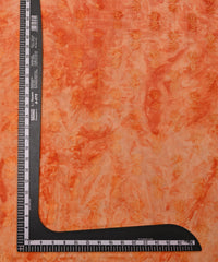 Orange Shibori Silk Fabric with Floral Patch