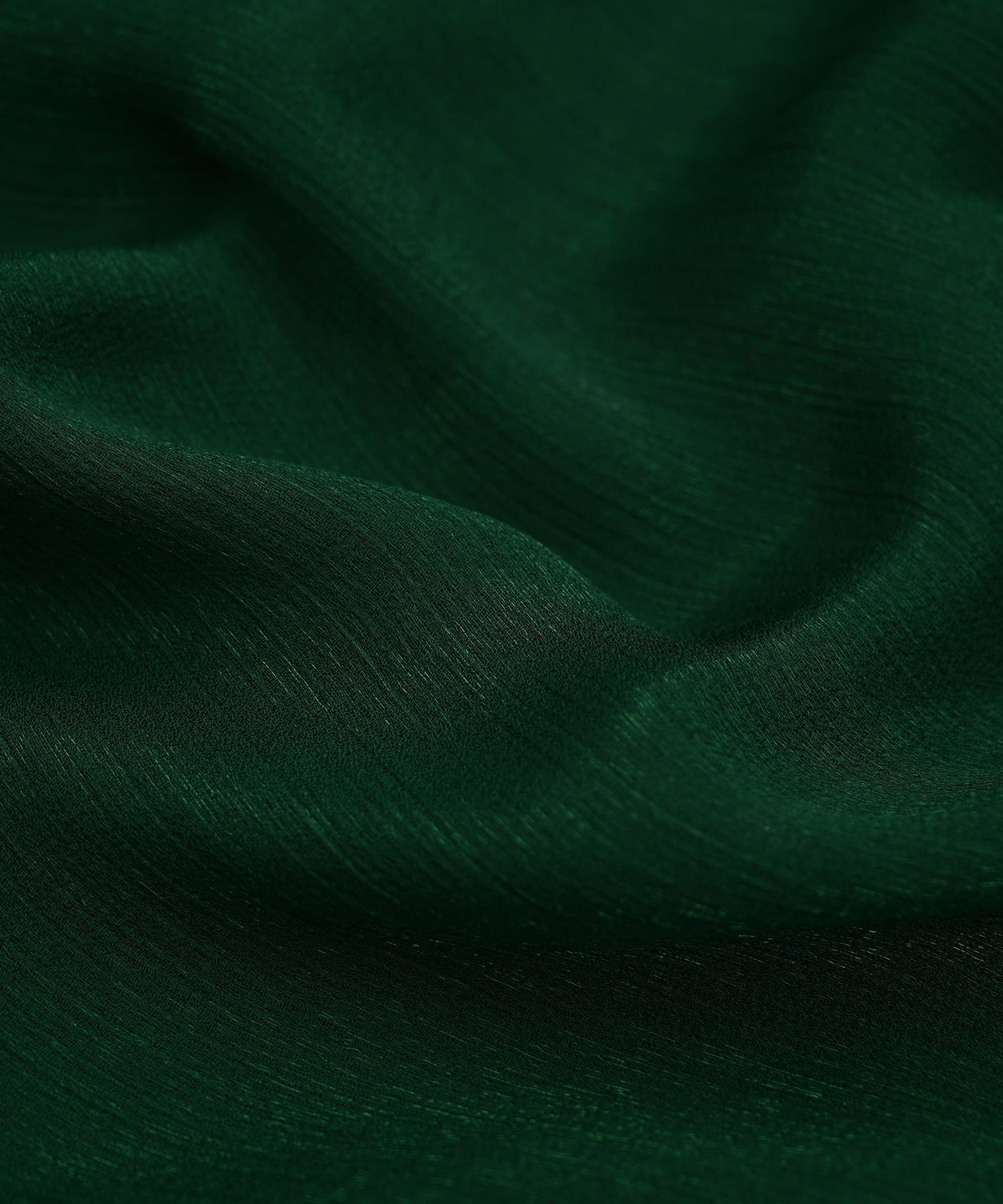 Bottle Green Plain Dyed Simmer Chiffon Fabric