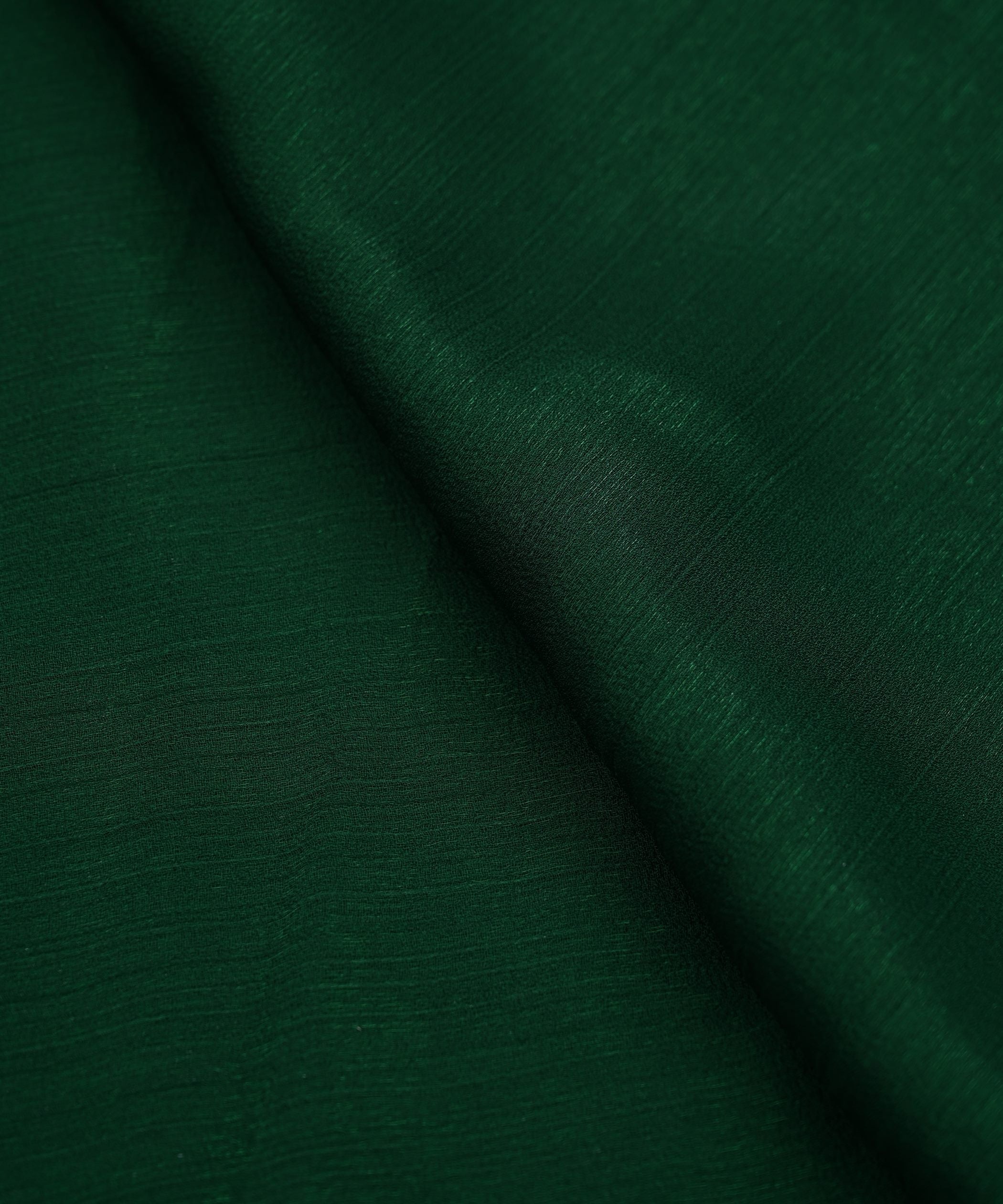 Bottle Green Plain Dyed Simmer Chiffon Fabric