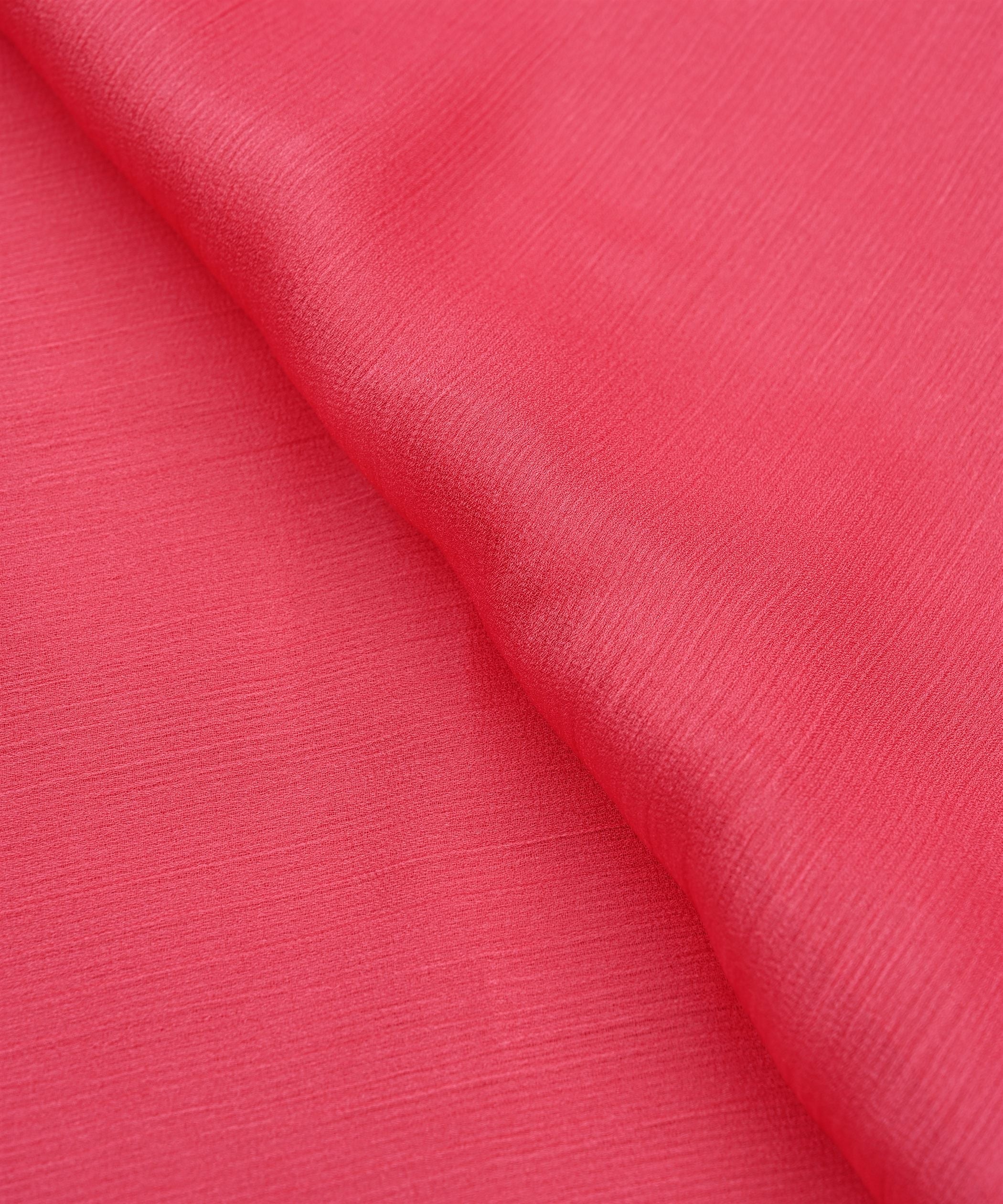 Pink Plain Dyed Simmer Chiffon Fabric