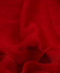 Red Plain Dyed Simmer Chiffon Fabric
