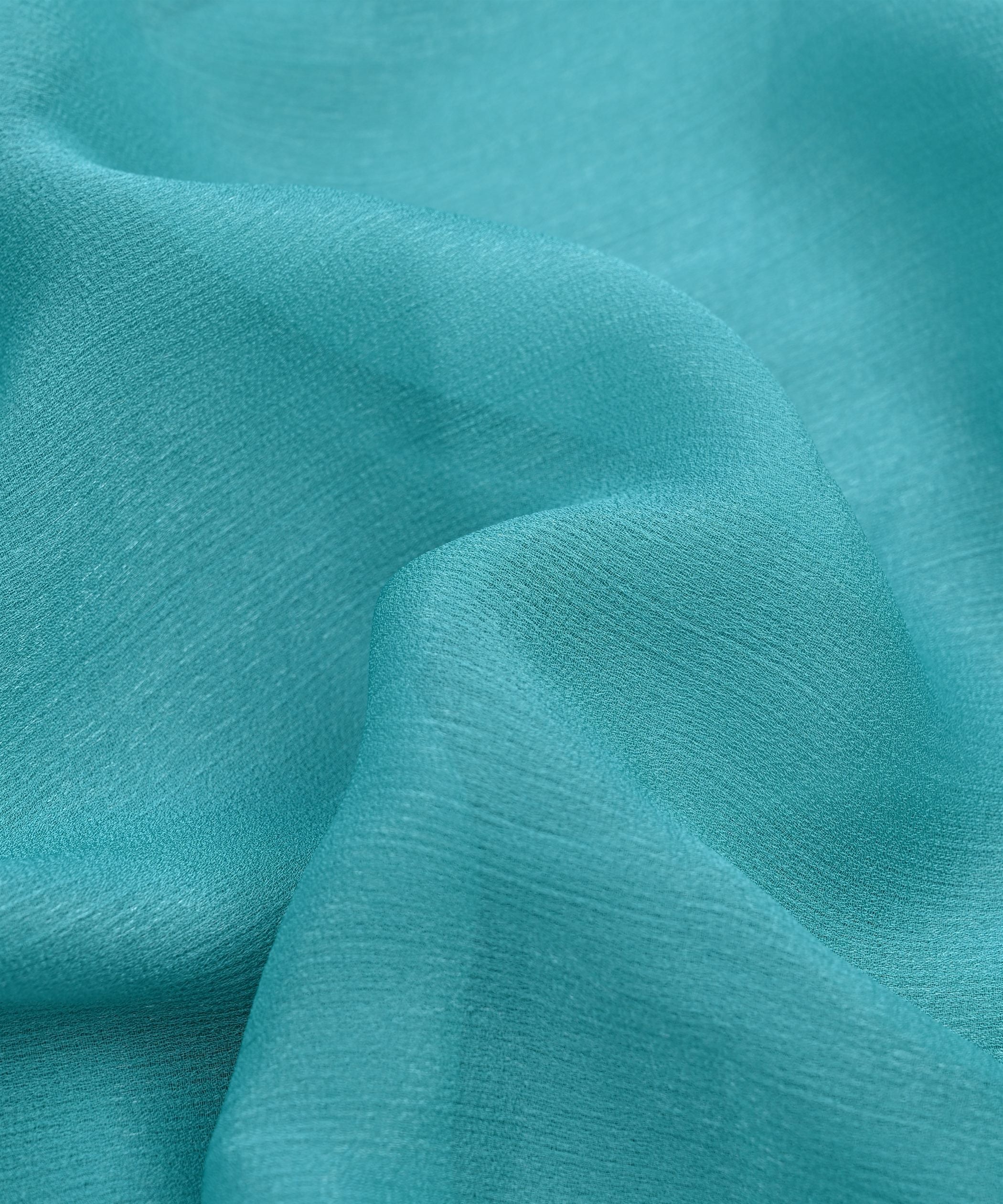 Sea Green Plain Dyed Simmer Chiffon Fabric