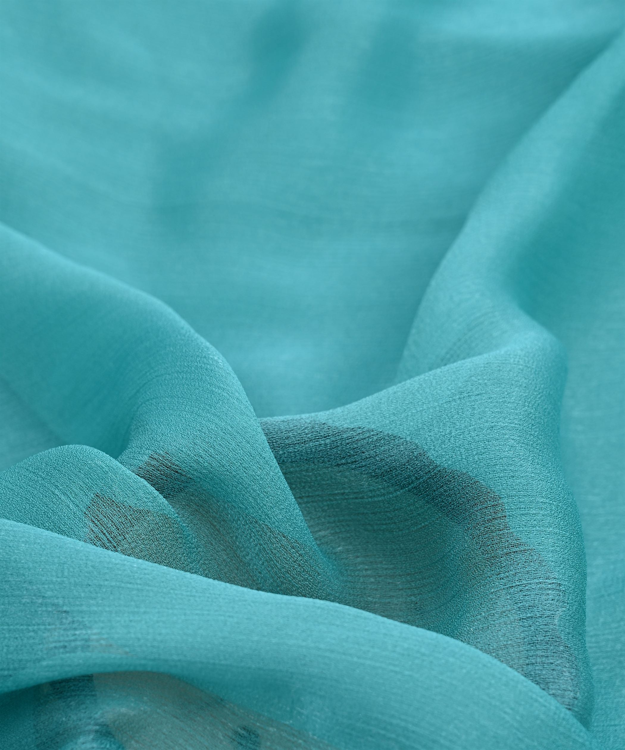 Sea Green Plain Dyed Simmer Chiffon Fabric