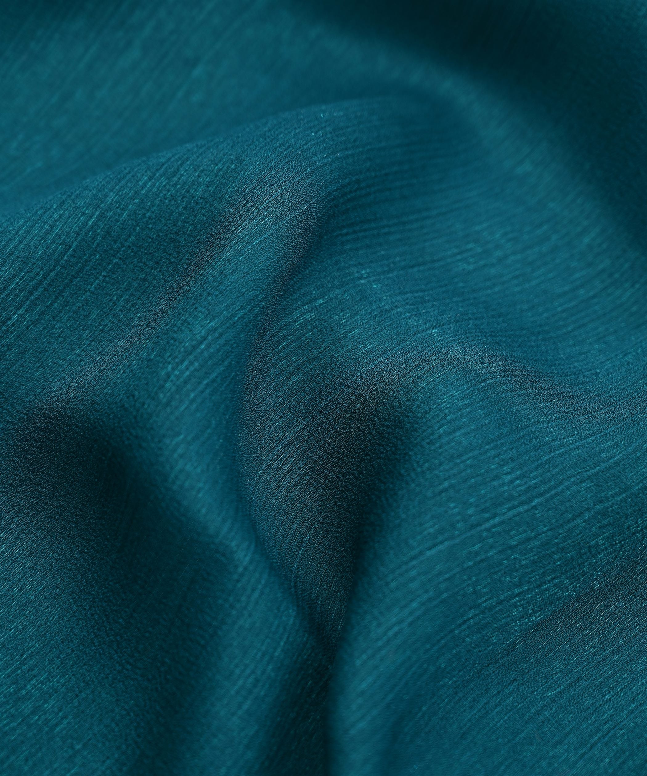 Teal Plain Dyed Simmer Chiffon Fabric