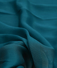 Teal Plain Dyed Simmer Chiffon Fabric