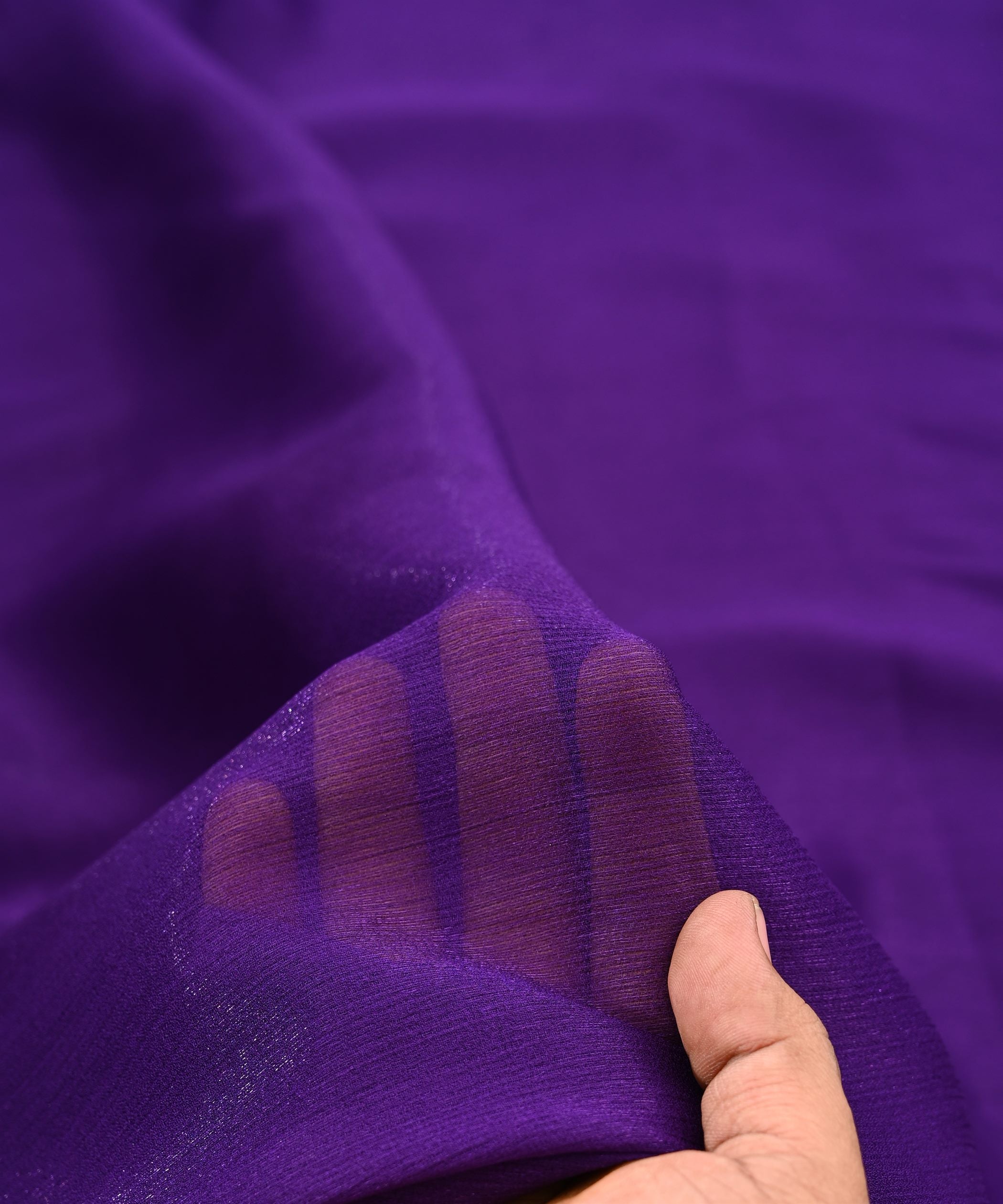 Violet Plain Dyed Simmer Chiffon Fabric