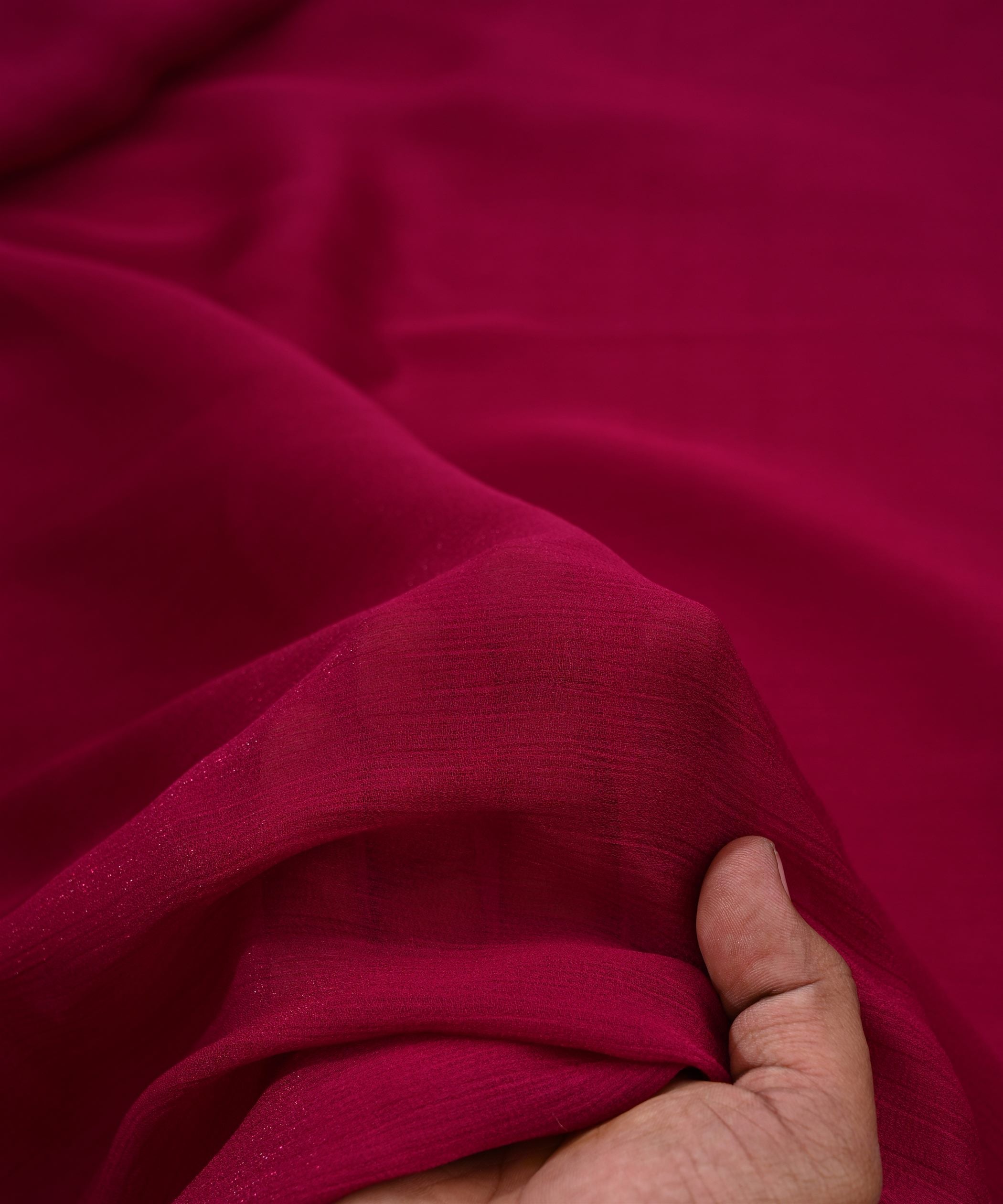 Wine Plain Dyed Simmer Chiffon Fabric