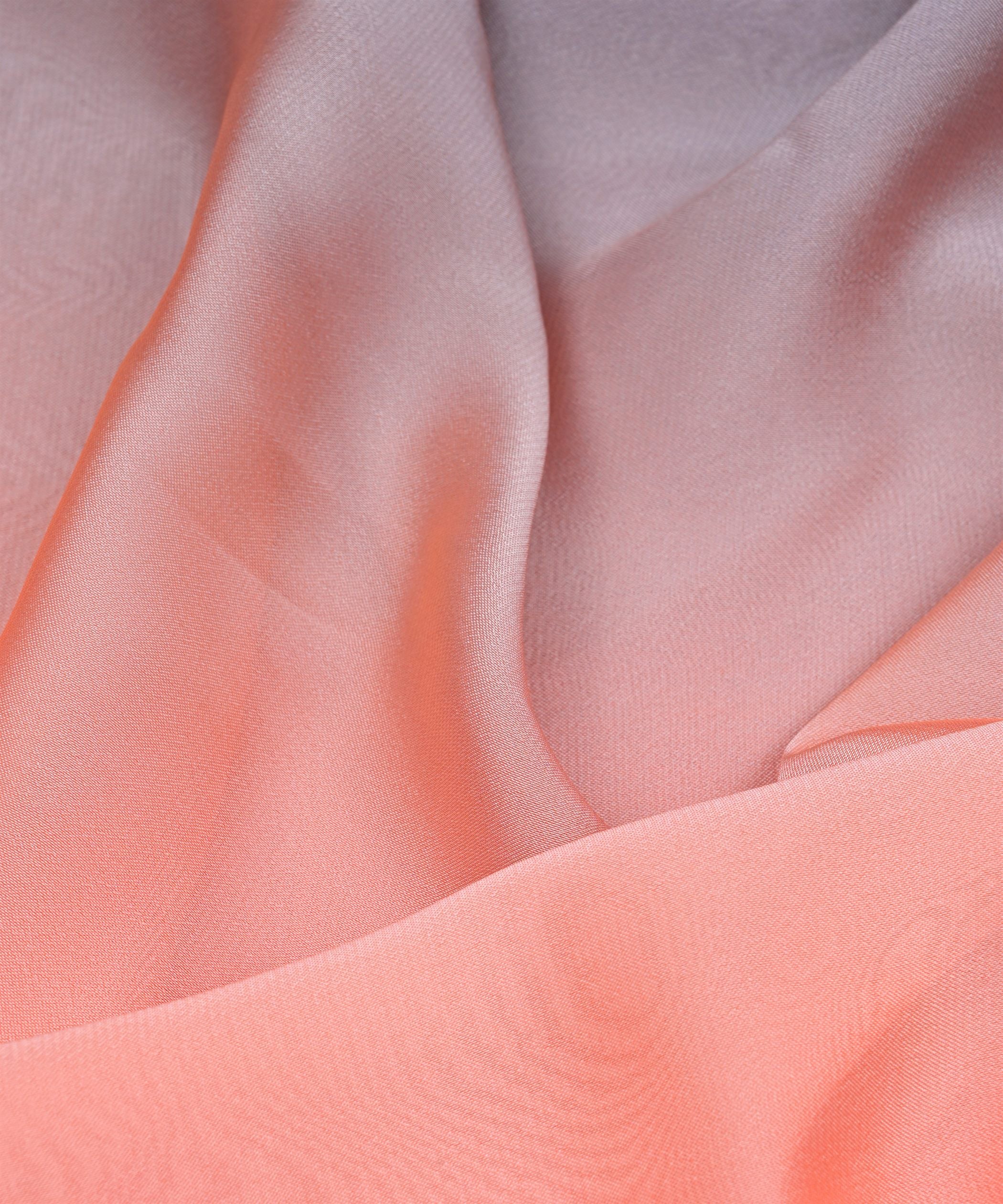 Black & Dusty Peach Plain Dyed Simmer Shaded Georgette Fabric