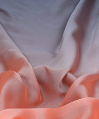 Black & Dusty Peach Plain Dyed Simmer Shaded Georgette Fabric