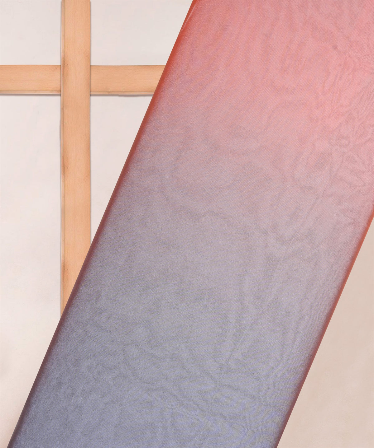 Black & Dusty Peach Plain Dyed Simmer Shaded Georgette Fabric