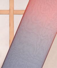 Black & Dusty Peach Plain Dyed Simmer Shaded Georgette Fabric