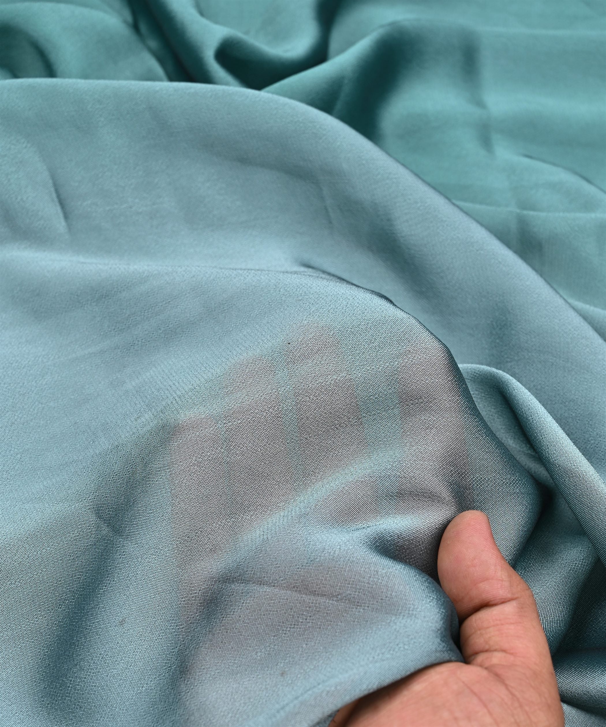 Dark Teal Plain Dyed Simmer Georgette Fabric