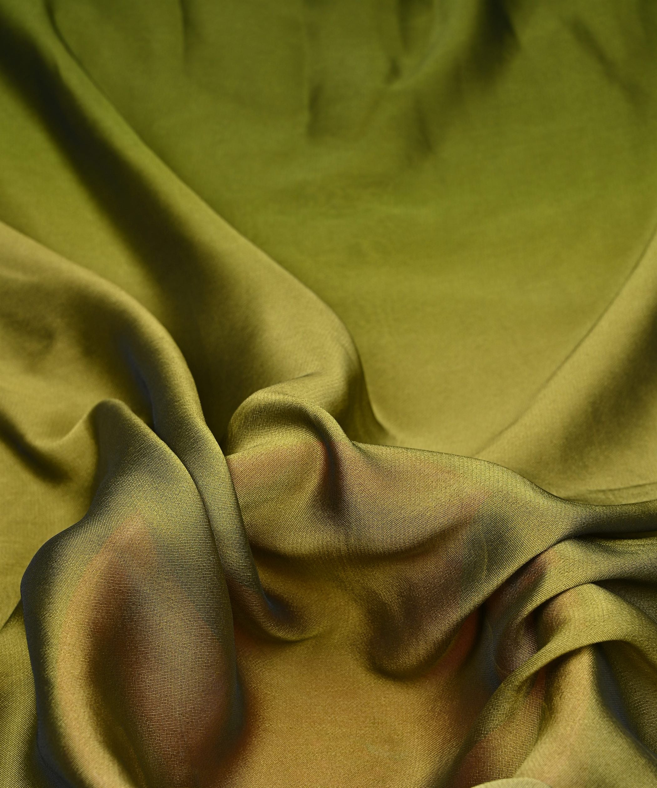 Olive Green Plain Dyed Simmer Georgette Fabric