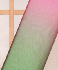 Red & Dusty Green Plain Dyed Simmer Shaded Georgette Fabric