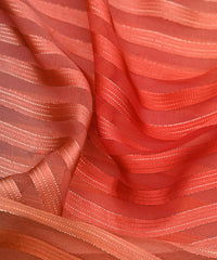 Light Red Spray Print Georgette Fabric with Patta