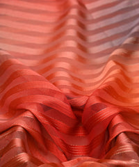 Light Red Spray Print Georgette Fabric with Patta