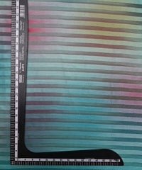 Sky Blue Spray Print Georgette Fabric with Patta