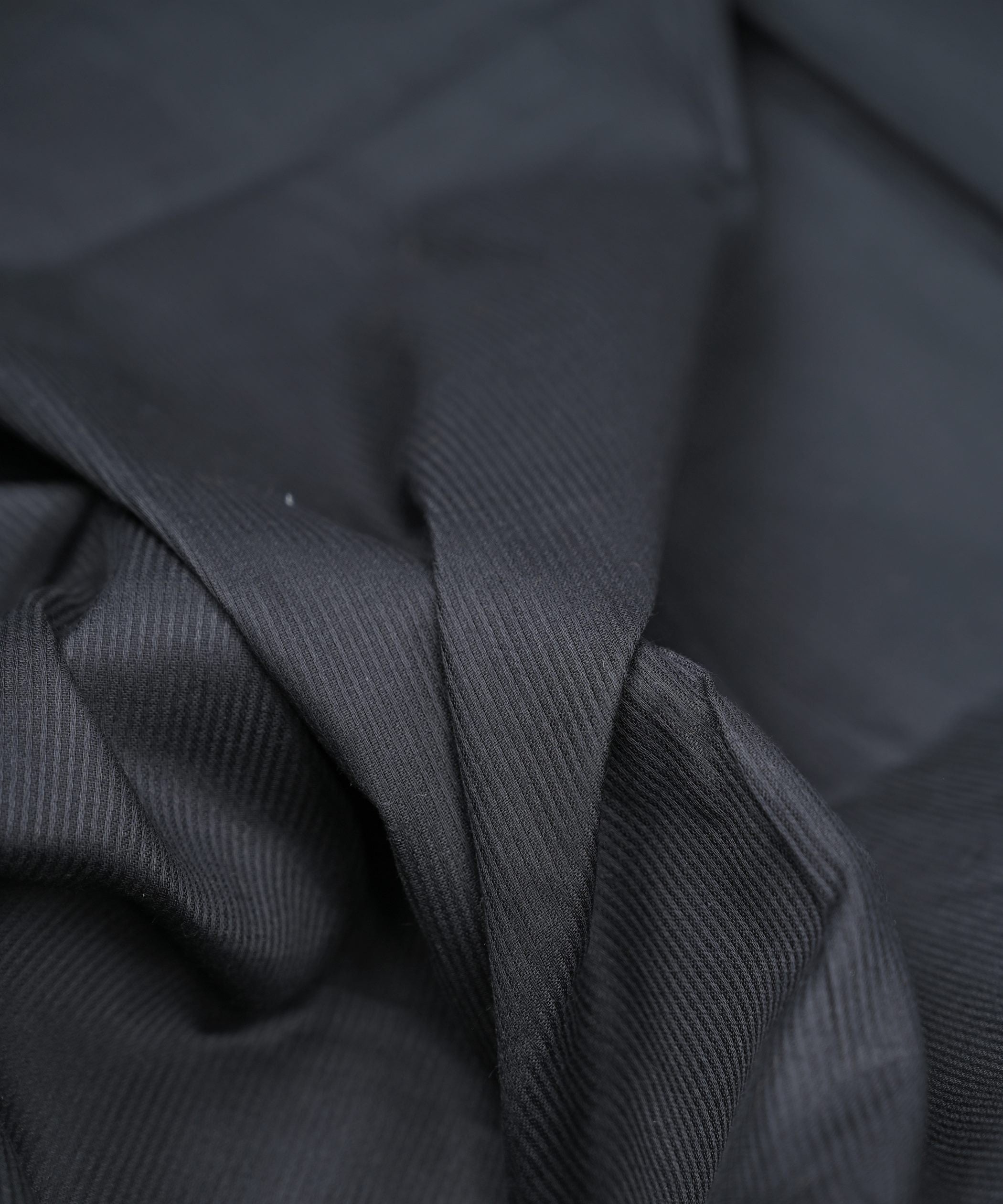 Black Plain Dyed Striped Cotton Fabric