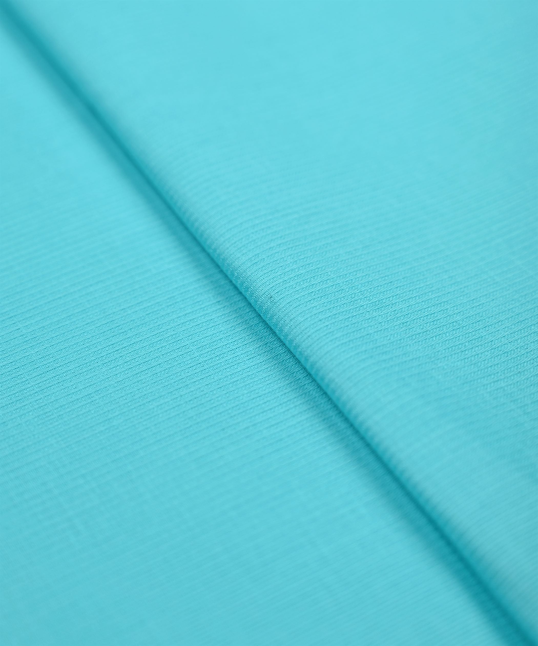 Sky Blue Plain Dyed Striped Cotton Fabric