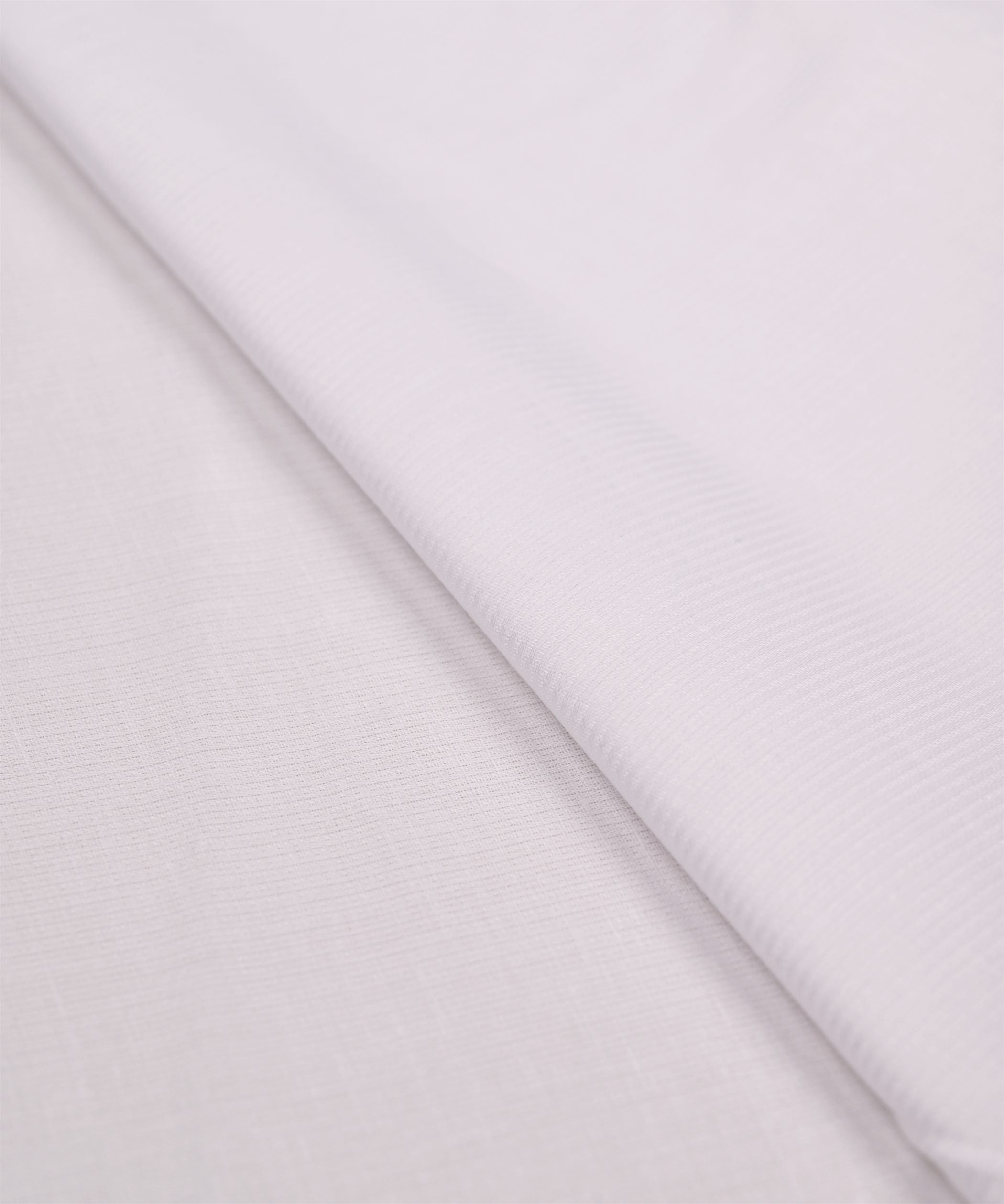 White Plain Dyed Striped Cotton Fabric