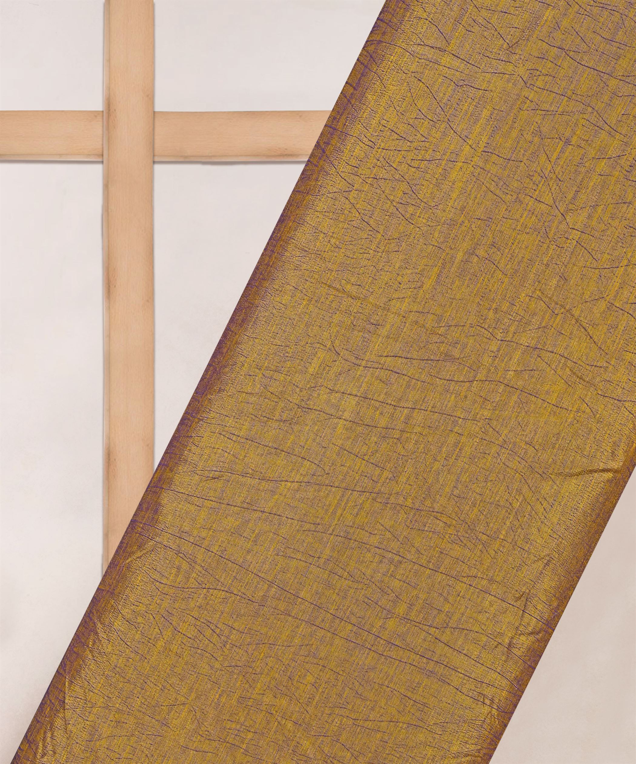 Dusty Gold Textured Semi Silk Fabric