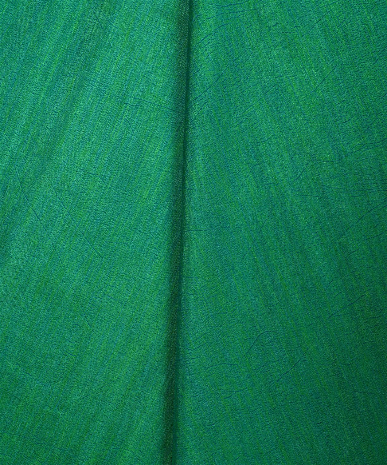 Green Textured Semi Silk Fabric