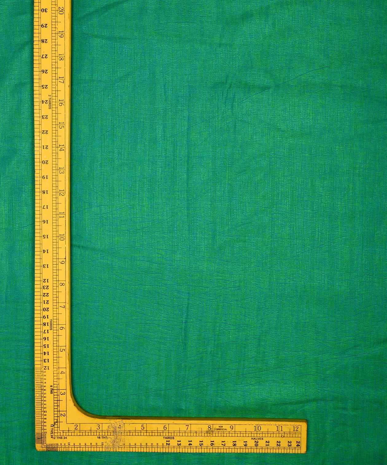 Green Textured Semi Silk Fabric