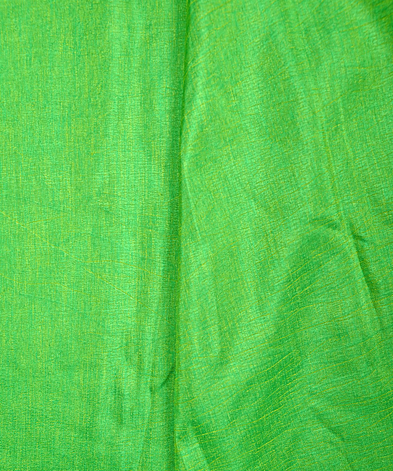 Parrot Green Textured Semi Silk Fabric
