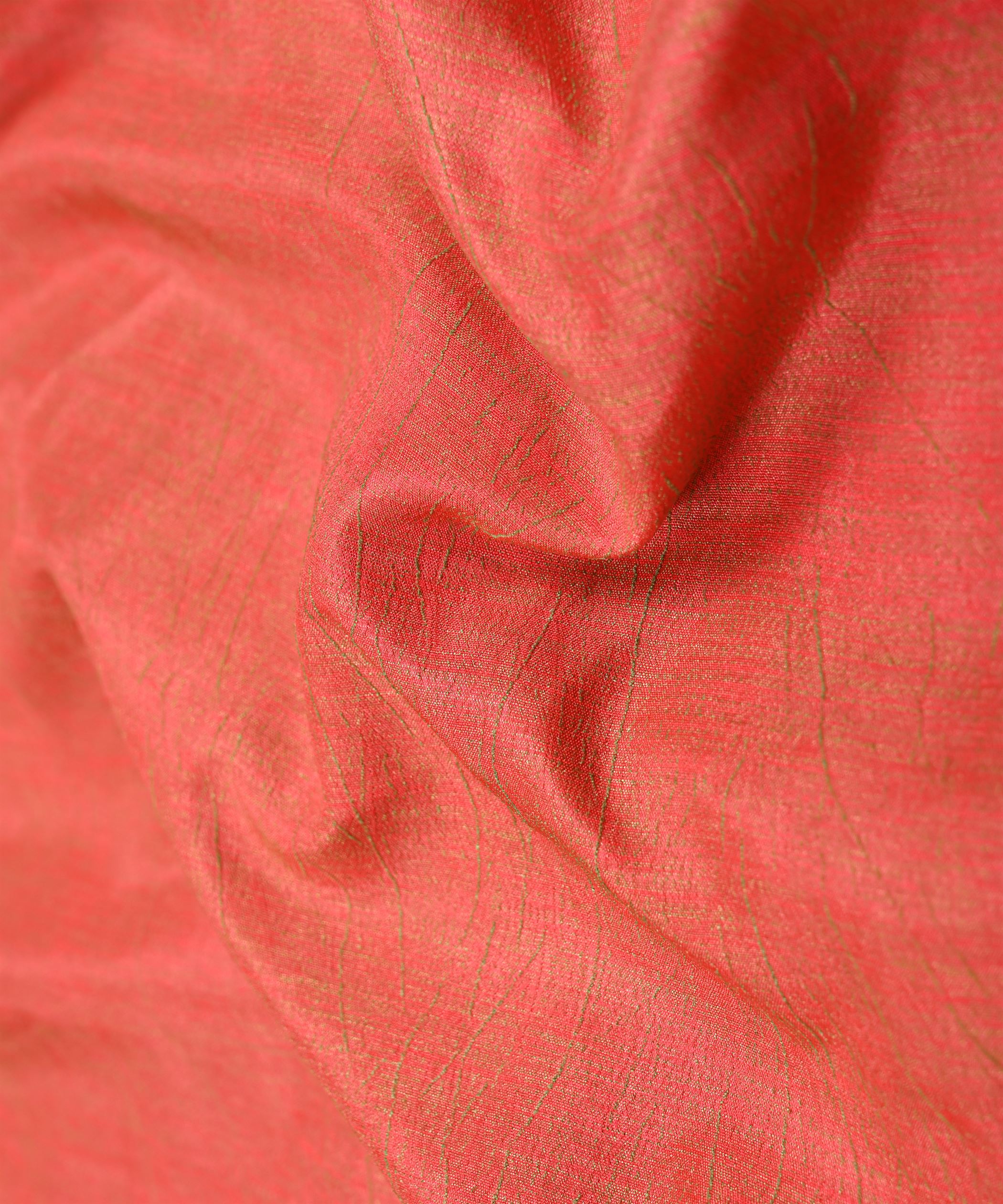 Peach Textured Semi Silk Fabric