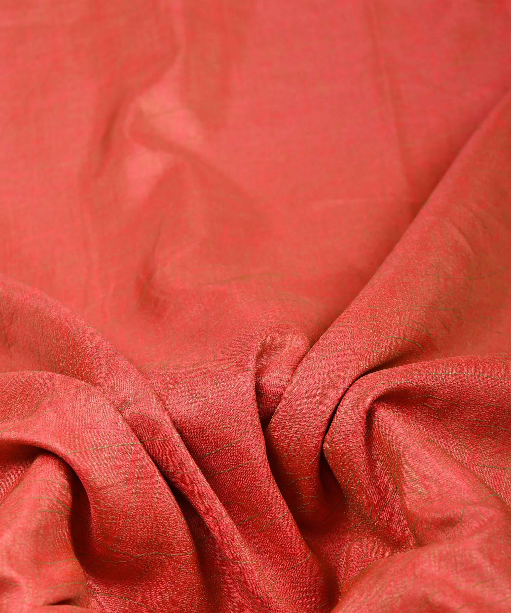 Peach Textured Semi Silk Fabric