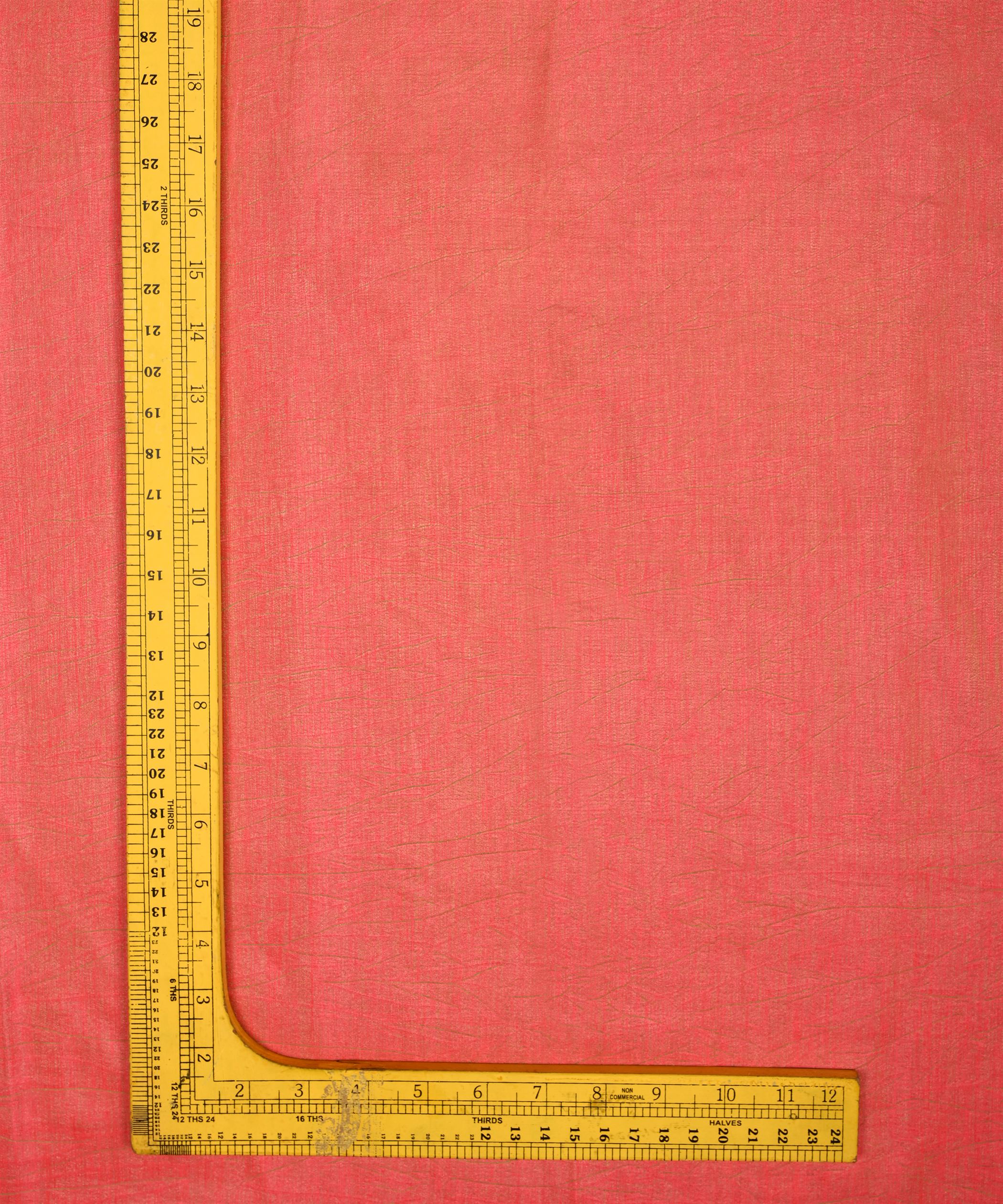 Peach Textured Semi Silk Fabric