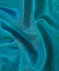 Peacock Blue Textured Semi Silk Fabric