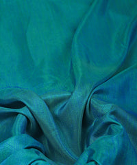 Peacock Blue Textured Semi Silk Fabric