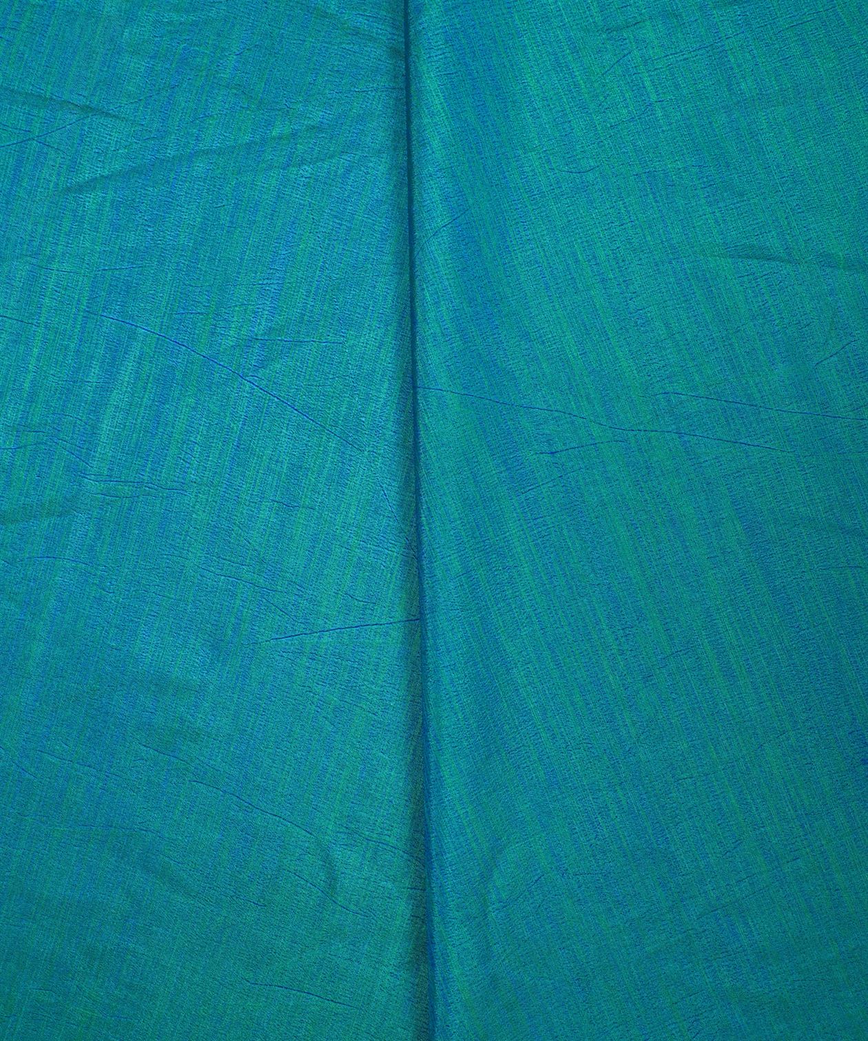 Peacock Blue Textured Semi Silk Fabric