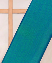 Peacock Blue Textured Semi Silk Fabric
