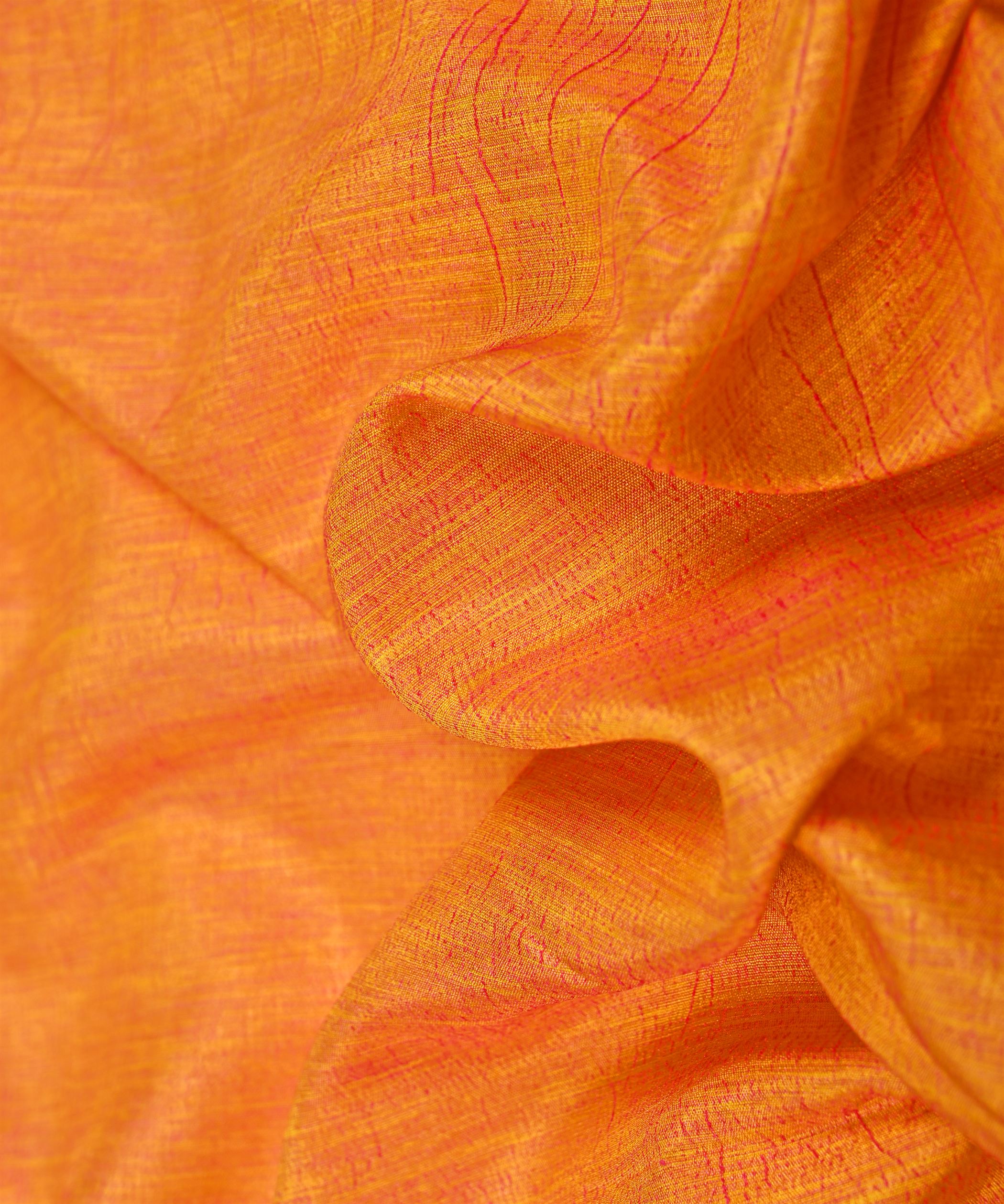 Yellow Textured Semi Silk Fabric