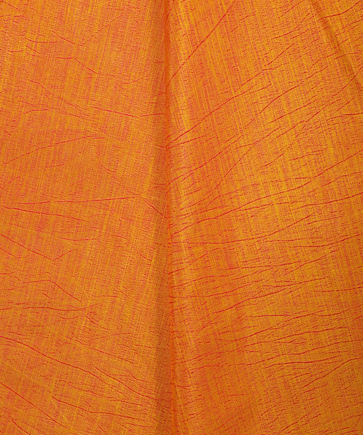 Yellow Textured Semi Silk Fabric