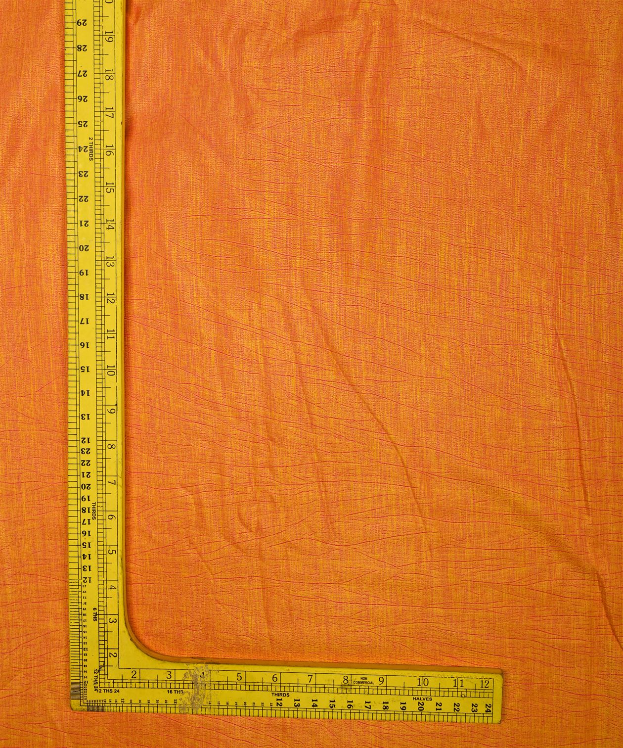 Yellow Textured Semi Silk Fabric