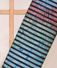 Blue Tie and Dye Georgette Fabric with Zebra Stripes