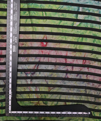 Green Tie and Dye Georgette Fabric with Zebra Stripes