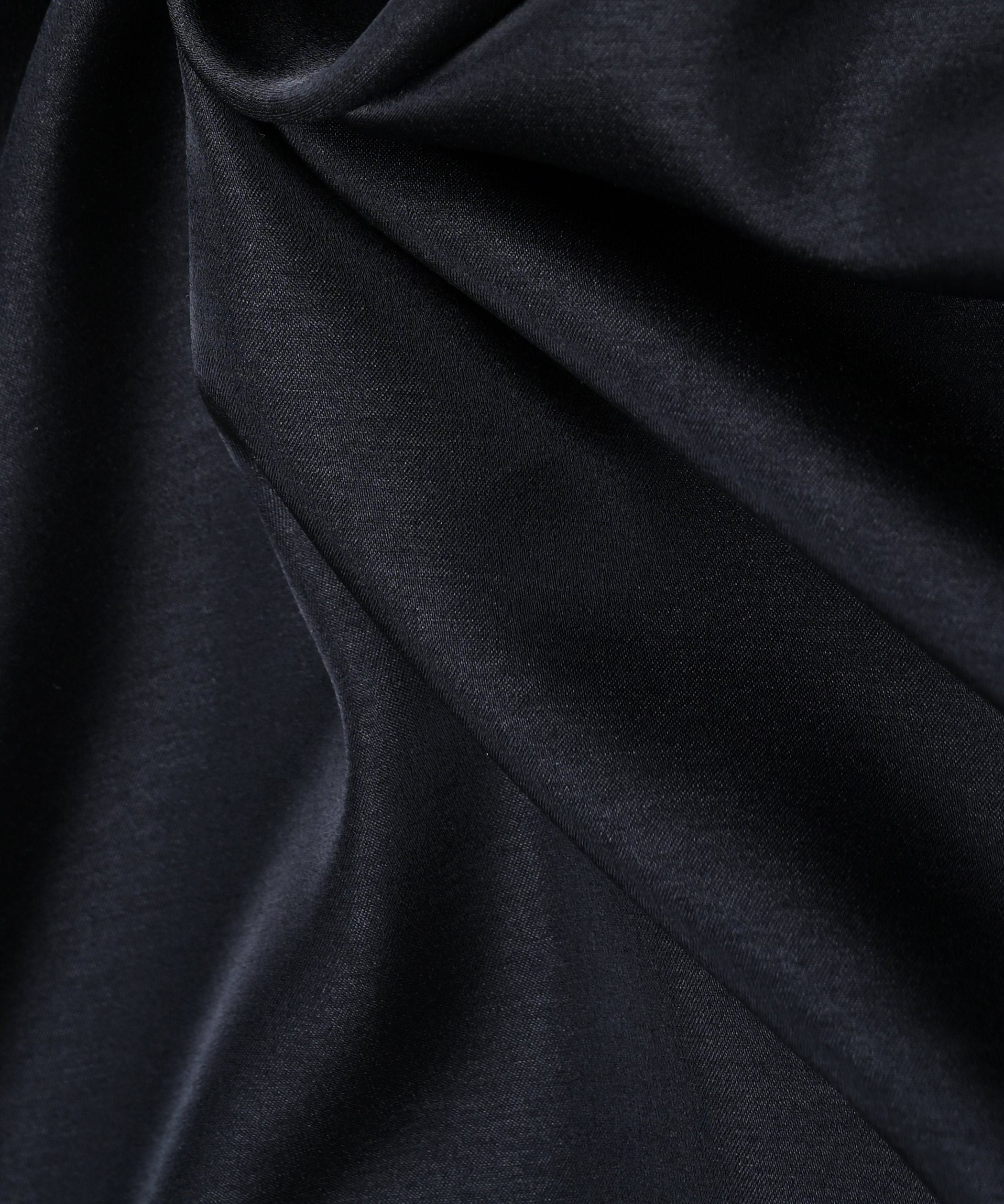 Black Plain Dyed Tussar Silk Fabric