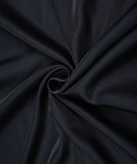 Black Plain Dyed Tussar Silk Fabric